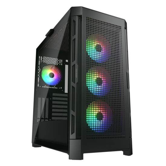 Gabinete Gamer Cougar Duoface Pro-rgb Negro, Iluminación Argb, Cristal Templado Y Espacio Para E-atx