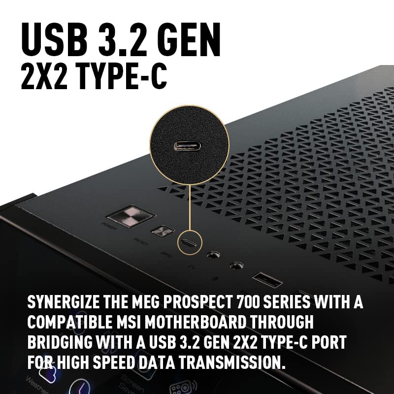 Foto 7 pulgar | Funda De Ordenador Msi Meg Prospect 700r, Ventilador Argb Con Panel Táctil De 4,3 Pulgadas - Venta Internacional.