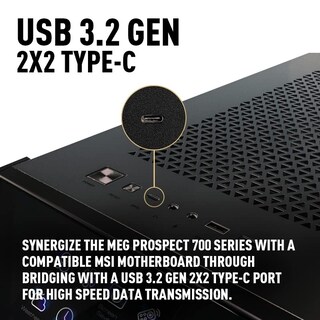 Foto 6 | Funda De Ordenador Msi Meg Prospect 700r, Ventilador Argb Con Panel Táctil De 4,3 Pulgadas - Venta Internacional.