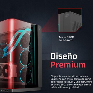 Foto 5 | Gabinete Gamer Balam Rush Tank Expert Curve 7800 Atx Media Torre 5 Fan Panel Curvo Cristal Templado Usb-c Argb Neg