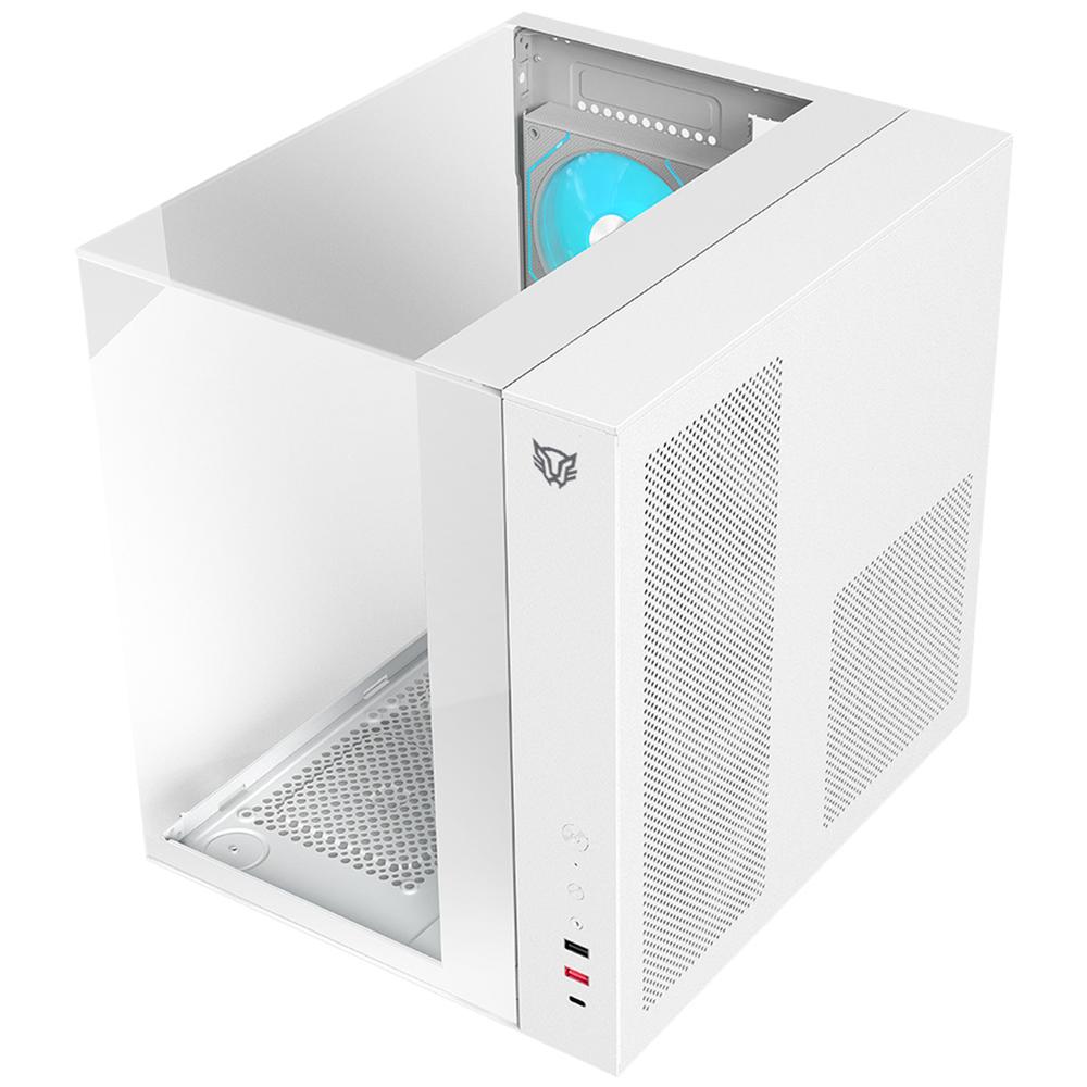 Foto 4 pulgar | Gabinete Gamer Balam Rush Tank Majestic 6600 Atx Media Torre 5 Fan Panel Cristal Templado Usb-c Argb Blanco Br-941532