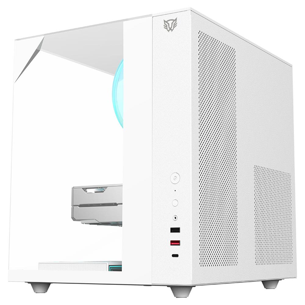 Foto 5 pulgar | Gabinete Gamer Balam Rush Tank Majestic 6600 Atx Media Torre 5 Fan Panel Cristal Templado Usb-c Argb Blanco Br-941532