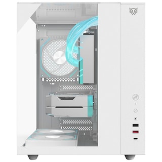Foto 5 | Gabinete Gamer Balam Rush Tank Majestic 6600 Atx Media Torre 5 Fan Panel Cristal Templado Usb-c Argb Blanco Br-941532