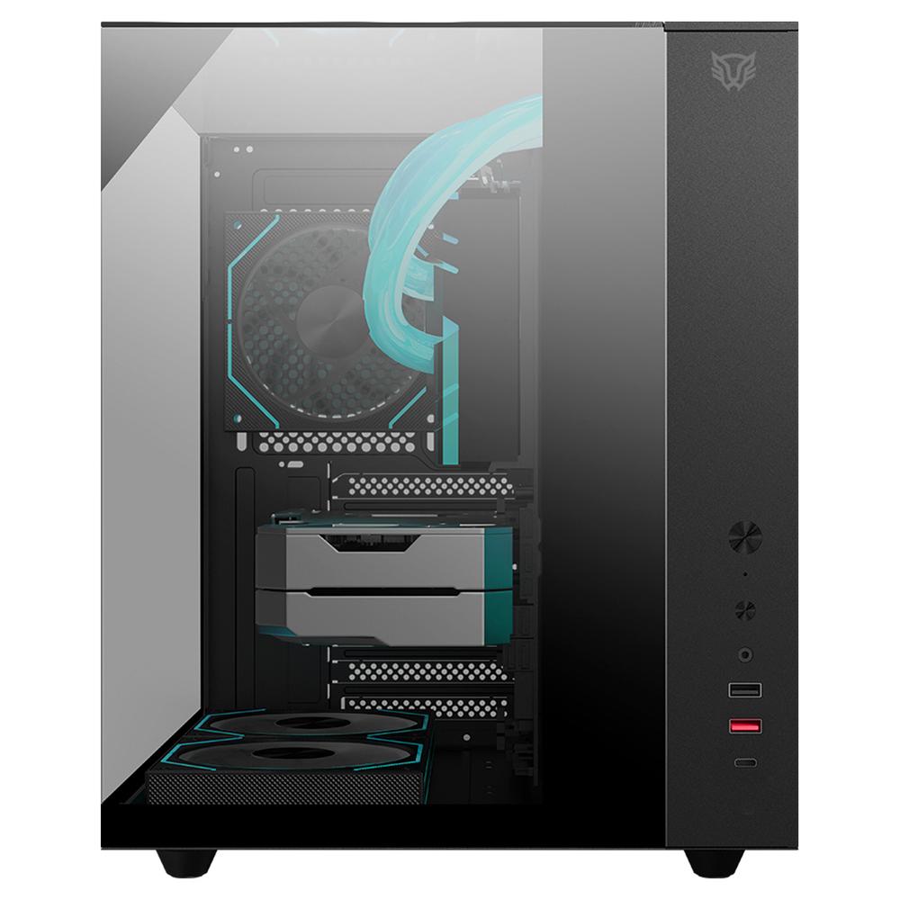 Foto 5 pulgar | Gabinete Gamer Balam Rush Tank Majestic 6600 Atx Media Torre 5 Fan Panel Cristal Templado Usb-c Argb Negro Br-941525