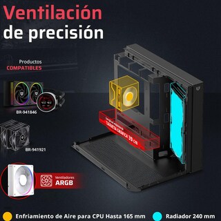 Foto 5 | Gabinete Gamer Balam Rush Tank Expert Curve 6800 Atx Media Torre 3 Fan Panel Curvo Cristal Templado Usb-c Argb Neg
