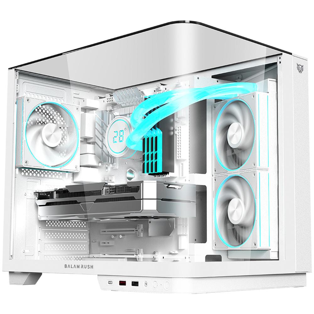 Gabinete Gamer Balam Rush Tank Expert Curve 6800 Atx Media Torre 3 Fan Panel Curvo Cristal Templado Usb-c Argb Bl