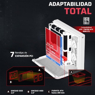 Foto 3 | Gabinete Gamer Balam Rush Tank Expert Curve 6800 Atx Media Torre 3 Fan Panel Curvo Cristal Templado Usb-c Argb Bl