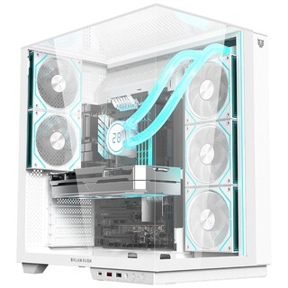 Foto 1 | Gabinete Gamer Balam Rush Tank Majestic 7600 Atx Media Torre 5 Fan Panel Cristal Templado Usb-c Argb Blanco Br-941501