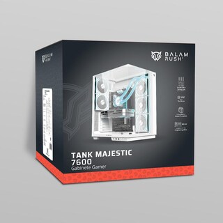 Foto 6 | Gabinete Gamer Balam Rush Tank Majestic 7600 Atx Media Torre 5 Fan Panel Cristal Templado Usb-c Argb Blanco Br-941501