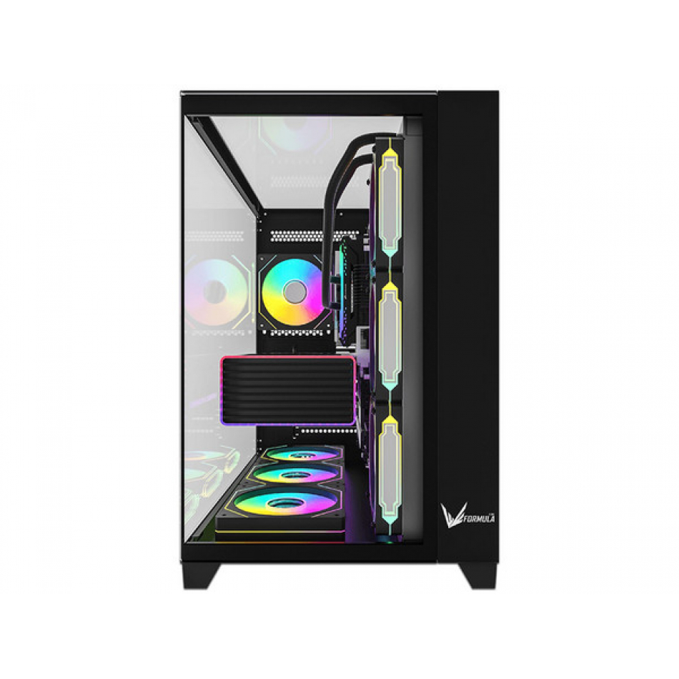 Foto 3 pulgar | Gabinete Formula V Line Crystal Z9 Floe Negro S/fuente Cristal M-atx Usb-c