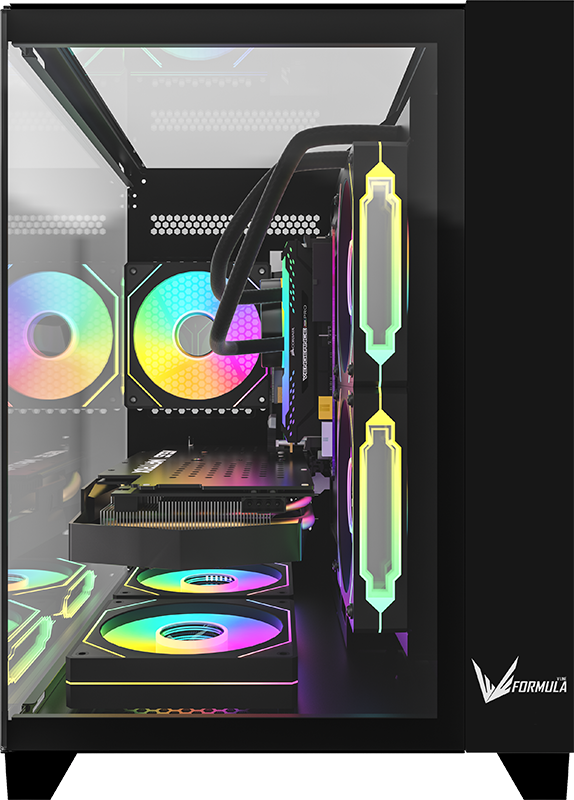 Foto 2 pulgar | Gabinete Formula V Line Z9m Floe Negro S/fuente Cristal M-atx Usb-c
