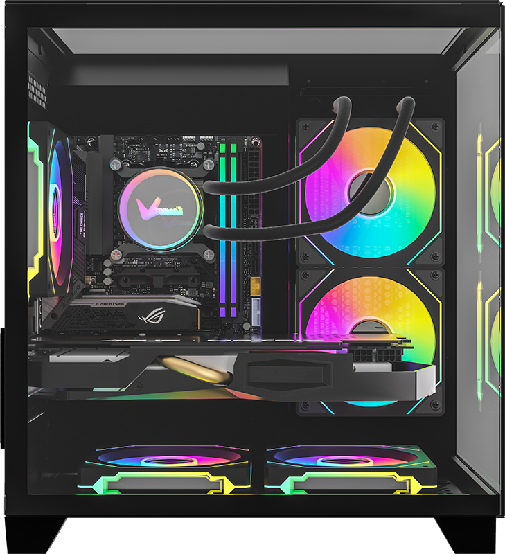 Foto 5 pulgar | Gabinete Formula V Line Z9m Floe Negro S/fuente Cristal M-atx Usb-c