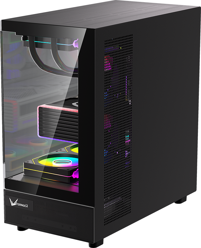 Foto 4 pulgar | Gabinete Formula V Line Crystal Z8 Cosmic Negro S/fuente Cristal M-atx Usb-c
