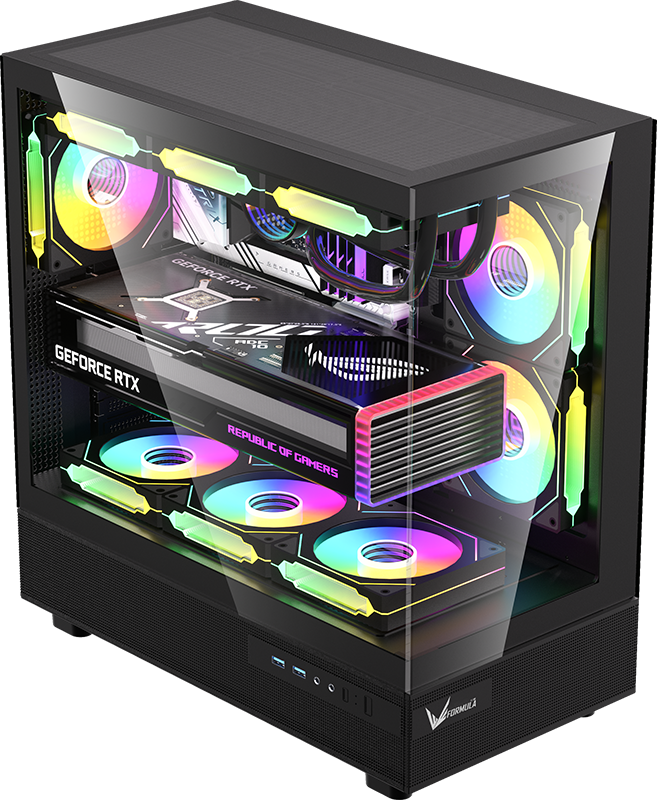 Foto 6 pulgar | Gabinete Formula V Line Crystal Z8 Cosmic Negro S/fuente Cristal M-atx Usb-c