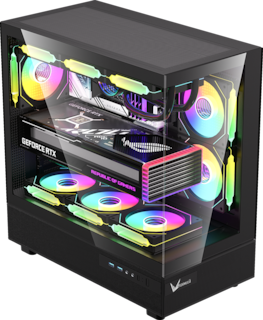 Foto 5 | Gabinete Formula V Line Crystal Z8 Cosmic Negro S/fuente Cristal M-atx Usb-c