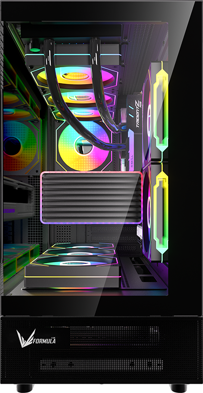 Foto 7 pulgar | Gabinete Formula V Line Crystal Z8 Cosmic Negro S/fuente Cristal M-atx Usb-c