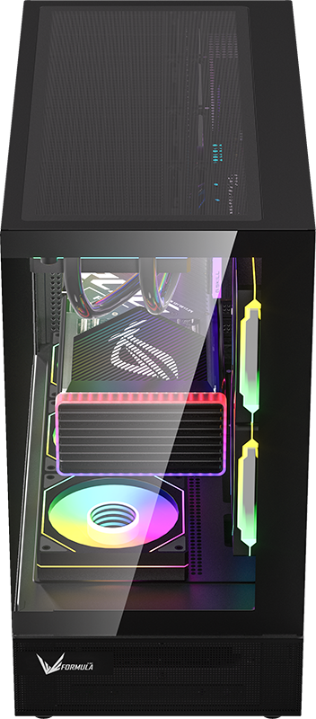 Foto 8 pulgar | Gabinete Formula V Line Crystal Z8 Cosmic Negro S/fuente Cristal M-atx Usb-c