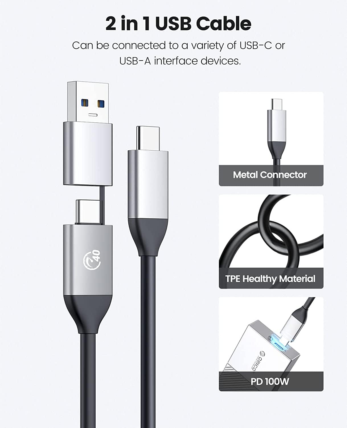 Foto 5 pulgar | Carcasa Ssd Nvme, Adaptador Orico M.2 A Usb-c De 40 Gbps Y 4 Tb - Venta Internacional.