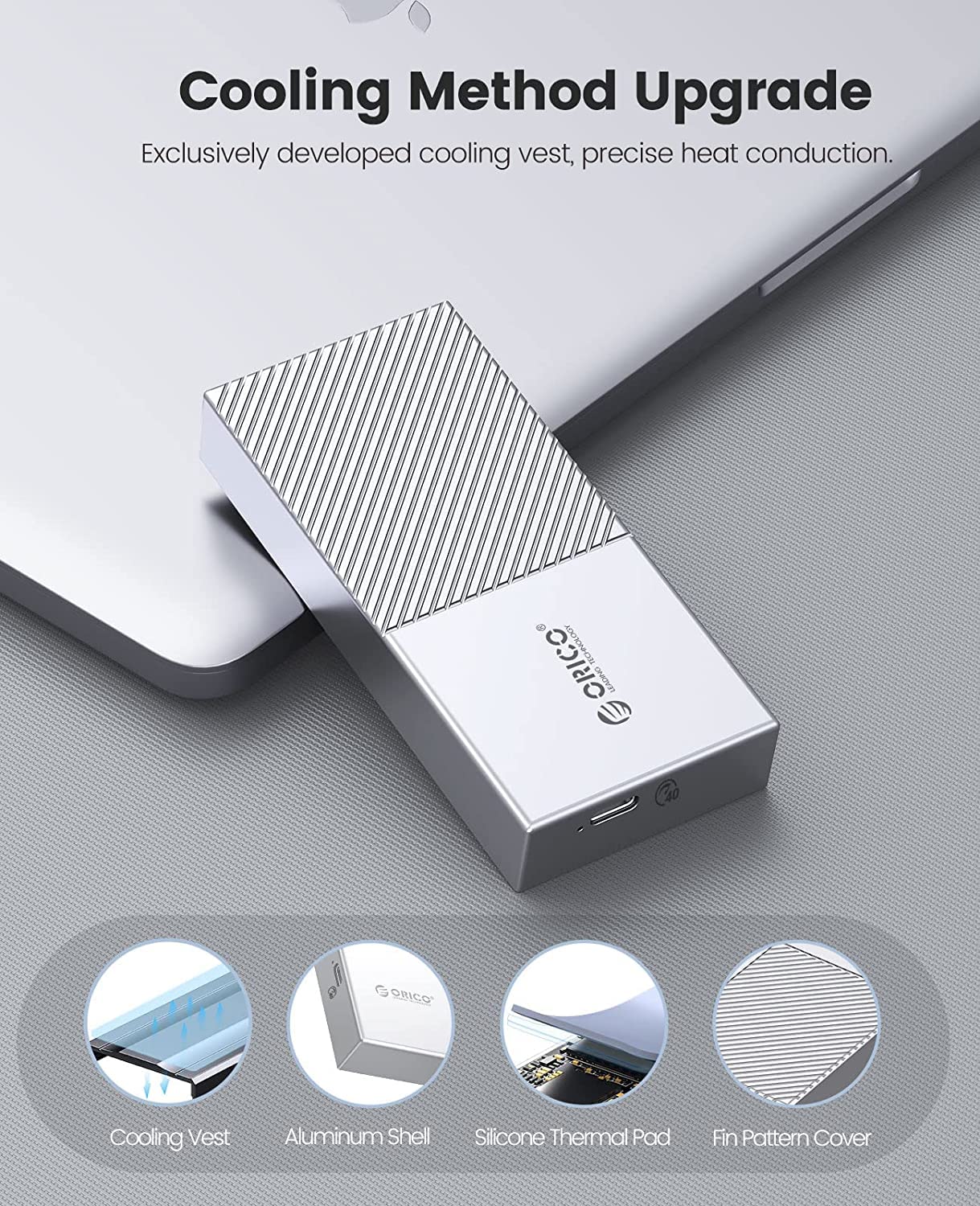 Foto 5 | Carcasa Ssd Nvme, Adaptador Orico M.2 A Usb-c De 40 Gbps Y 4 Tb - Venta Internacional.