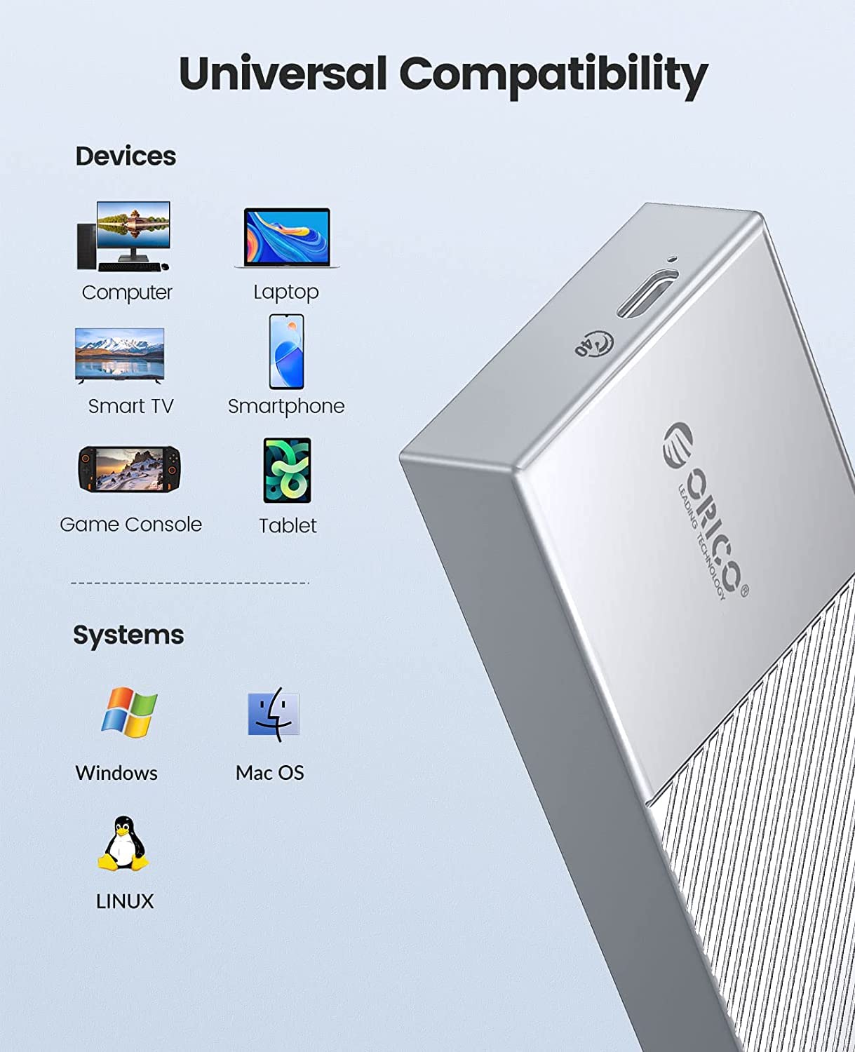 Foto 8 pulgar | Carcasa Ssd Nvme, Adaptador Orico M.2 A Usb-c De 40 Gbps Y 4 Tb - Venta Internacional.