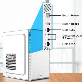 Foto 3 | Gabinete Acteck Performance Ii Mircro Atx Mini Torre Fuente 500w Panel Metalico Usb Blanco Ac-940047