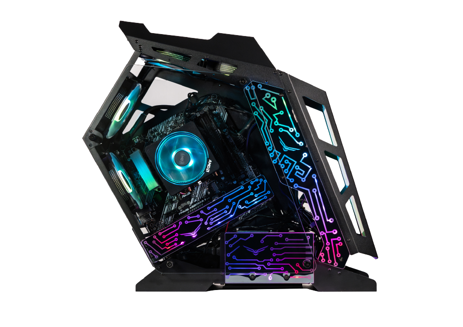 Foto 3 pulgar | Gabinete Naceb Olympian Gamer M-atx 3vent Argb S/fuente Cristal Negro Na-0641