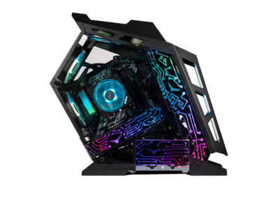 Foto 2 | Gabinete Naceb Olympian Gamer M-atx 3vent Argb S/fuente Cristal Negro Na-0641