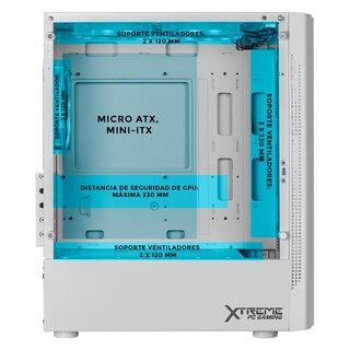 Foto 3 | Gabinete Gamer Xtreme Pc Gaming Nyx Mini Torre Micro Atx 3 Fan Rgb Cristal Templado Blanco