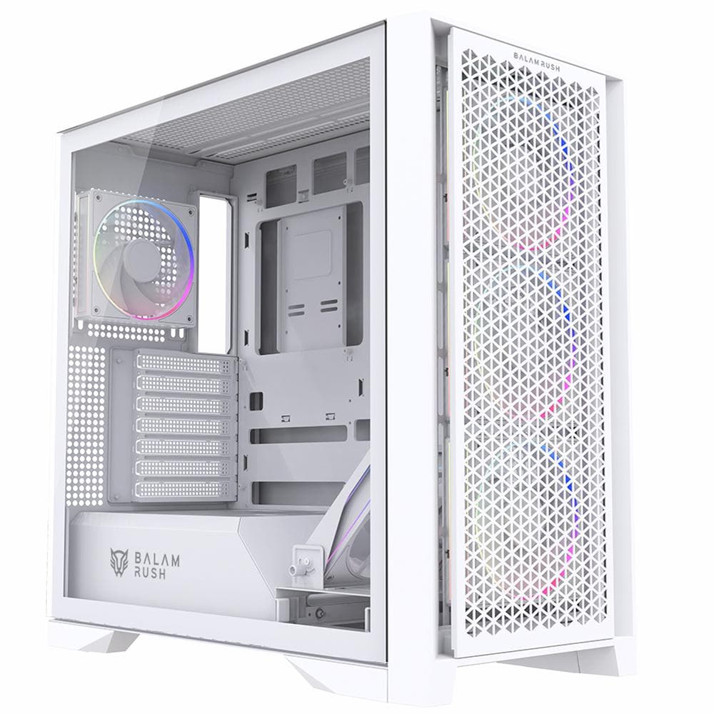 Gabinete Gamer Balam Rush Carbono Polar Twin Mate 9900 Atx Media Torre 5 Fan Argb Cristal Templado U $2,099