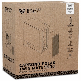 Foto 6 | Gabinete Gamer Balam Rush Carbono Polar Twin Mate 9900 Atx Media Torre 5 Fan Argb Cristal Templado U