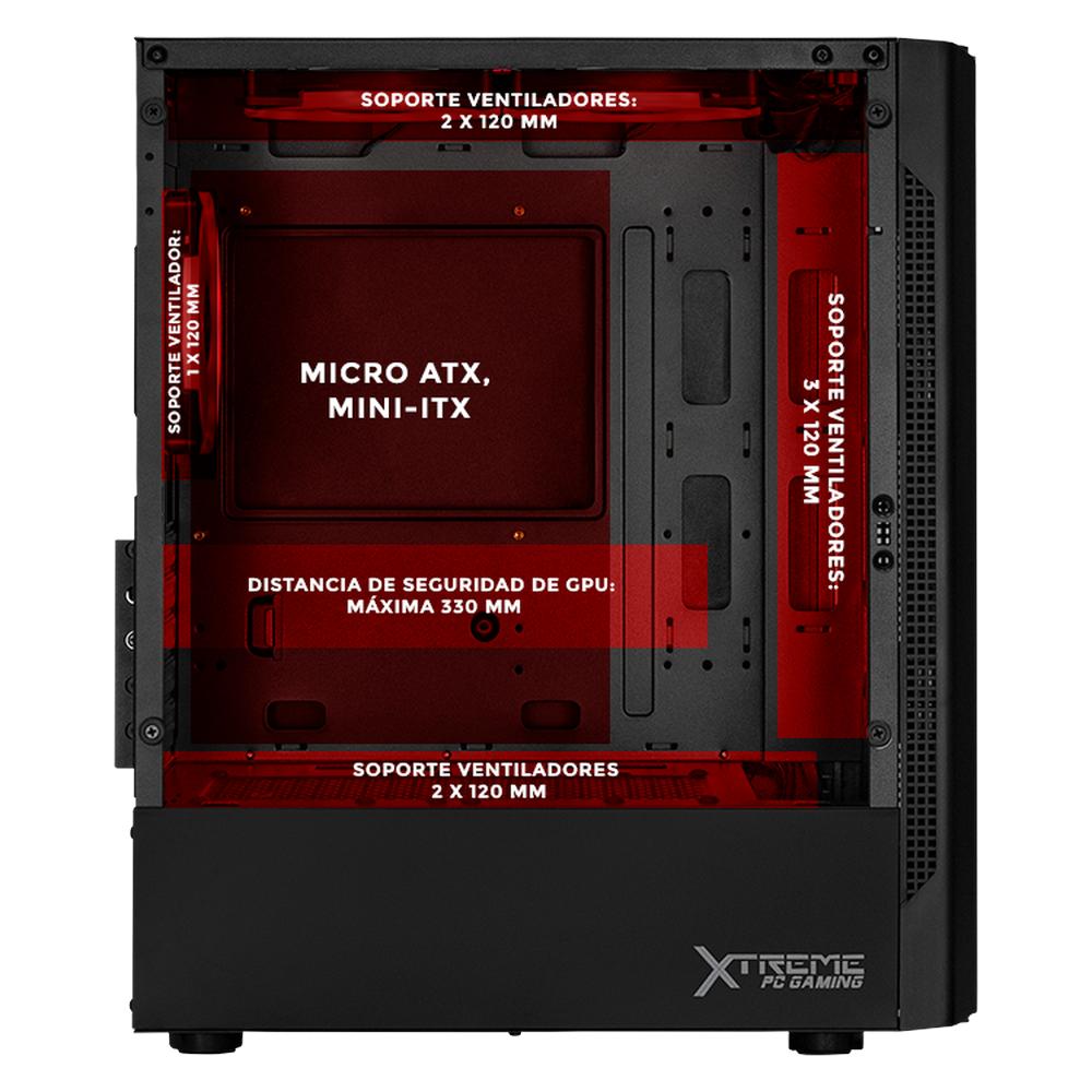 Foto 4 pulgar | Gabinete Xtreme Pc Gaming Nyx Mini Torre 3 Fan Rgb Negro Cxt730bk