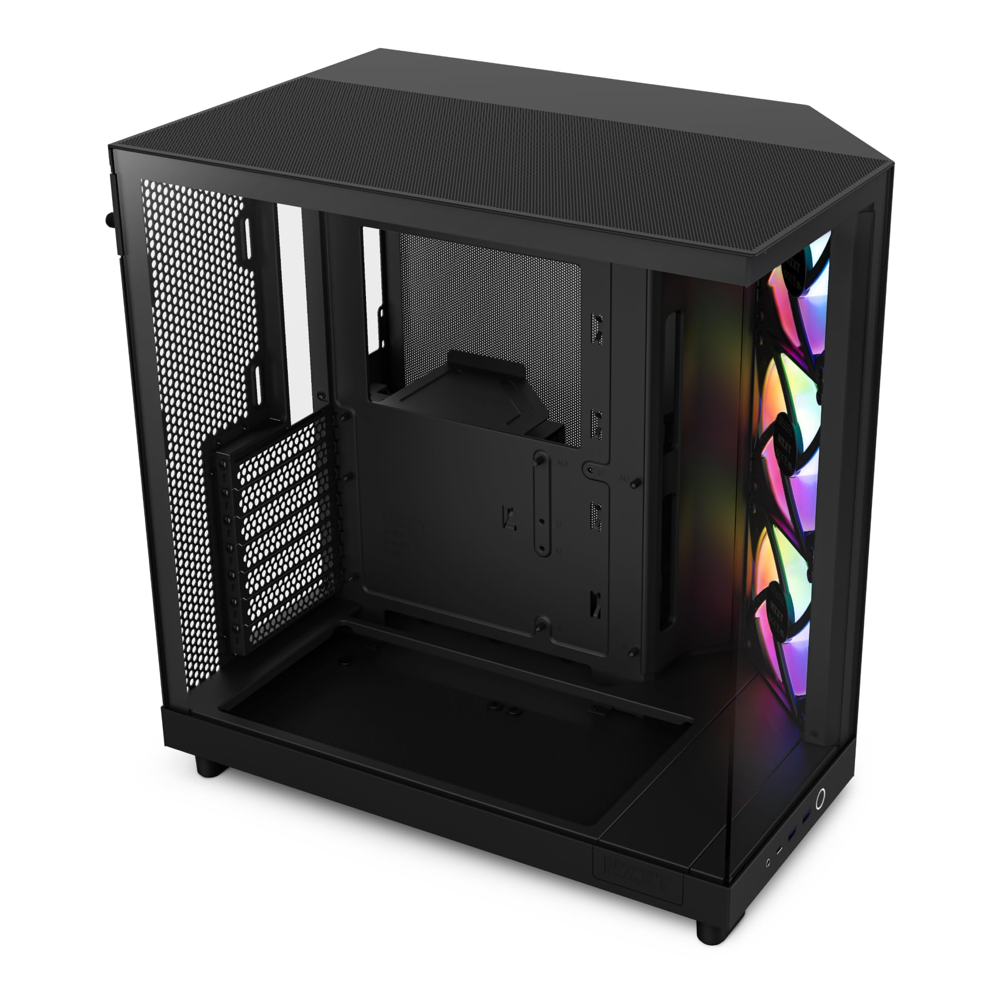 Foto 2 pulgar | Funda Nzxt H6 Flow Rgb Mid-tower Con 3 Ventiladores Rgb, Color Negro - Venta Internacional.