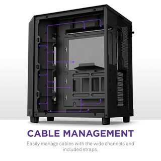 Foto 6 | Funda Nzxt H6 Flow Rgb Mid-tower Con 3 Ventiladores Rgb, Color Negro - Venta Internacional.