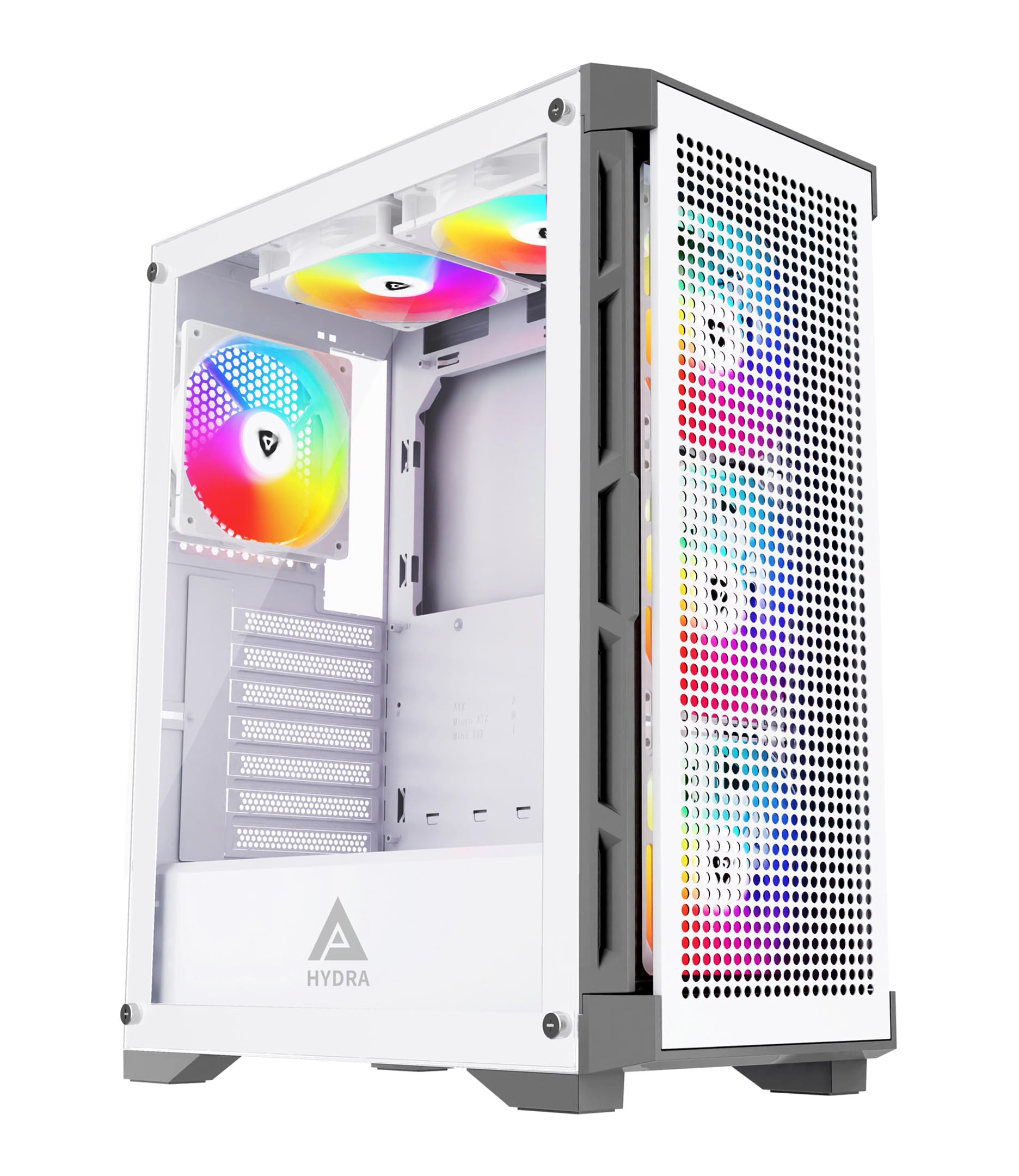 Foto 2 pulgar | Funda Para Pc Apevia Hydra-wh Hydra Mid Tower Con 6 Ventiladores Argb De 120 Mm - Venta Internacional.