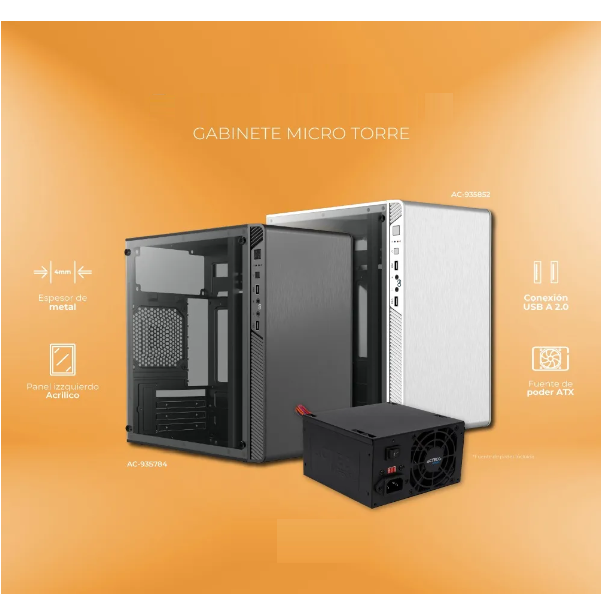 Foto 2 | Gabinete Fuente 500w P/acri Eo Safe Imports  Esi-20101 Blanco