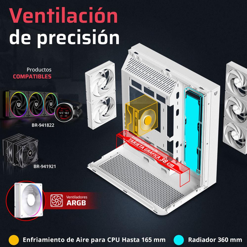 Foto 5 pulgar | Gabinete Gamer Balam Rush Tank Expert Curve 7800 Atx Cristal Templado Usb-c Argb Br-941563