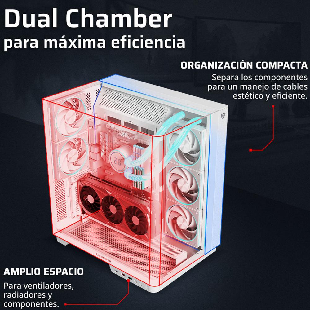 Foto 6 pulgar | Gabinete Gamer Balam Rush Tank Expert Curve 7800 Atx Cristal Templado Usb-c Argb Br-941563