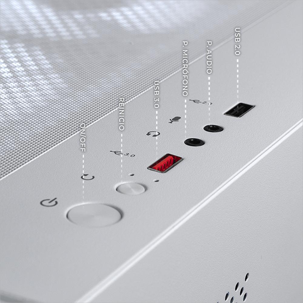 Foto 4 | Gabinete Xtreme Pc Gaming Crystal Hive Mini Torre 5 Fan Argb Blanco Cxt3600wt