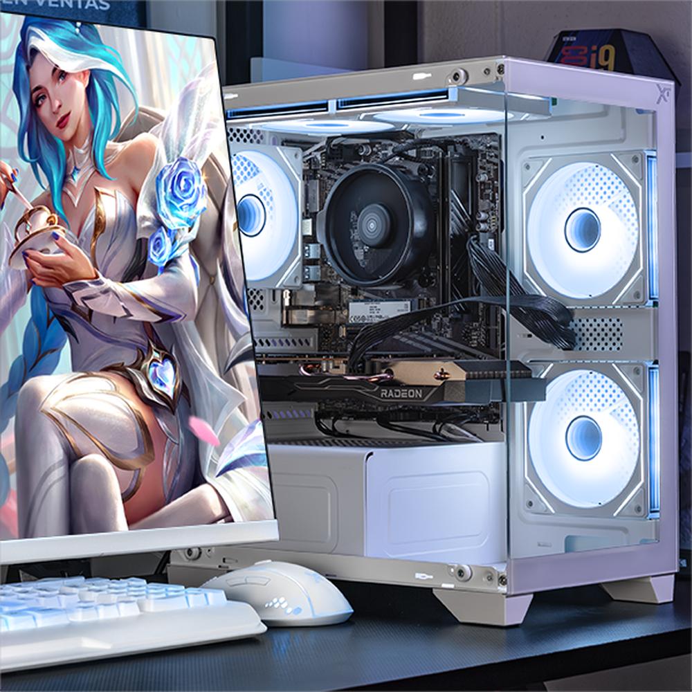 Foto 7 pulgar | Gabinete Xtreme Pc Gaming Crystal Hive Mini Torre 5 Fan Argb Blanco Cxt3600wt