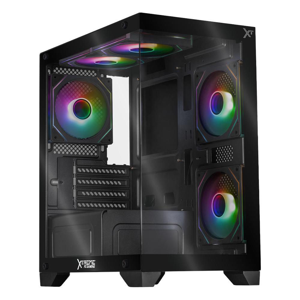 Foto 2 pulgar | Gabinete Xtreme Pc Gaming Crystal Hive Mini Torre 5 Fan Argb Negro Cxt3600bk