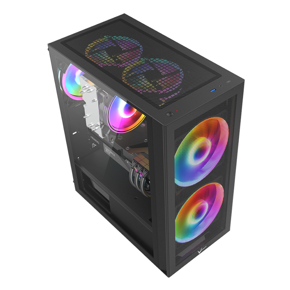 Foto 3 pulgar | Gabinete Mid Tower Atx Formula V Line Air Power G5 Duo Color Negro