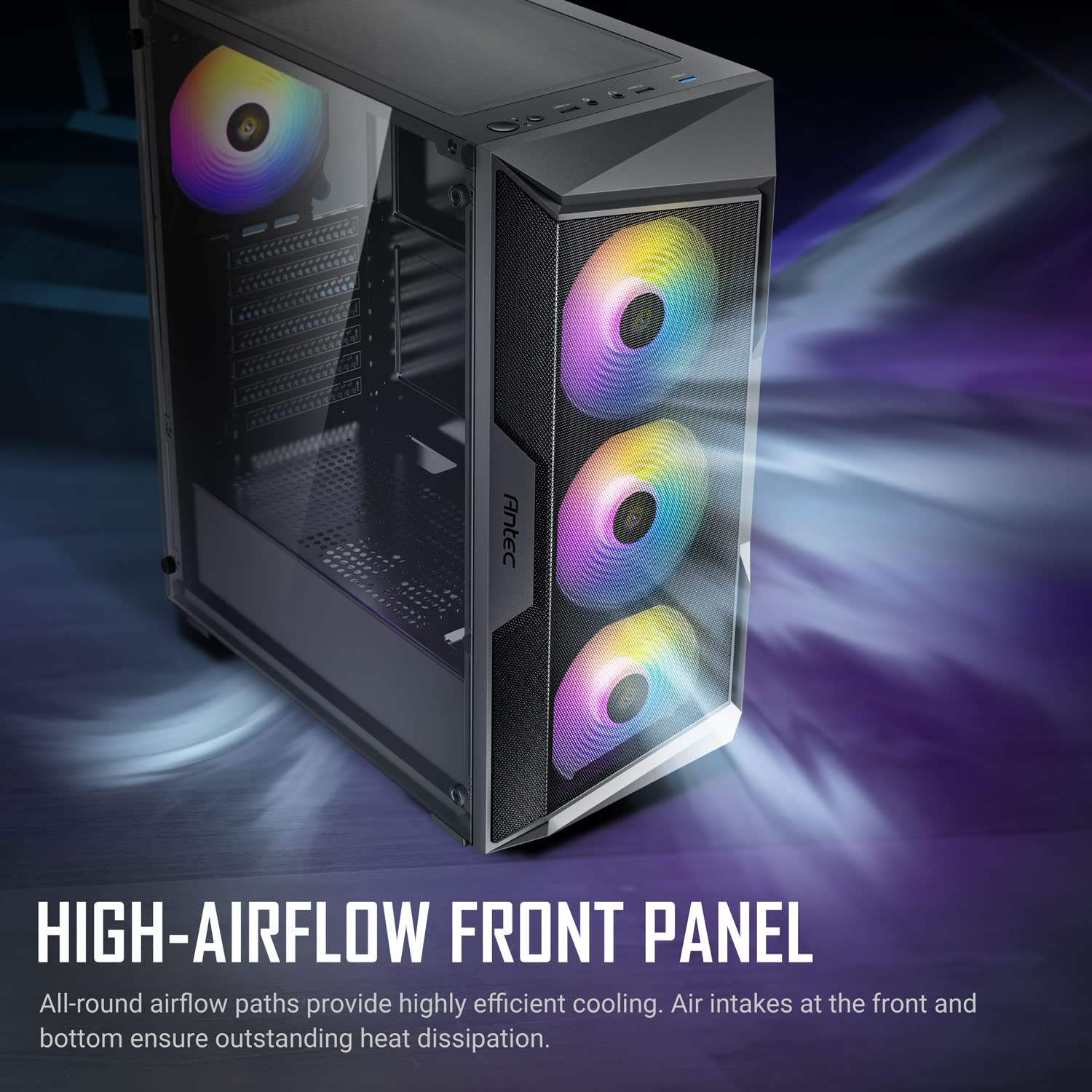 Foto 3 pulgar | Funda Para Juegos Antec Ax61 Mid-tower Atx Con Ventiladores Argb Y Cristal - Venta Internacional.