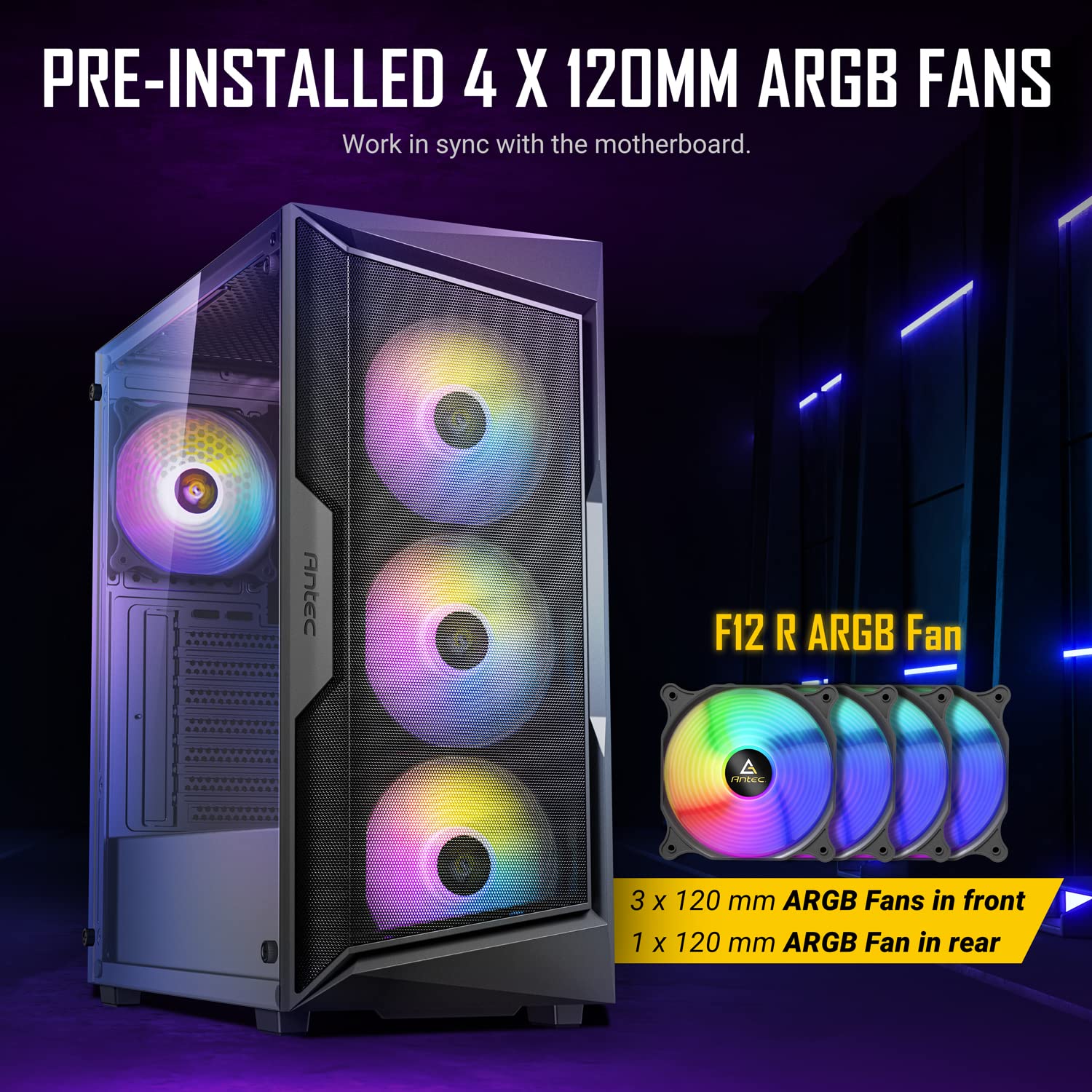 Foto 4 pulgar | Funda Para Juegos Antec Ax61 Mid-tower Atx Con Ventiladores Argb Y Cristal - Venta Internacional.