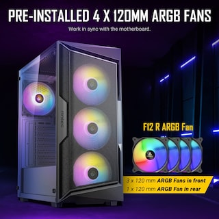 Foto 3 | Funda Para Juegos Antec Ax61 Mid-tower Atx Con Ventiladores Argb Y Cristal - Venta Internacional.