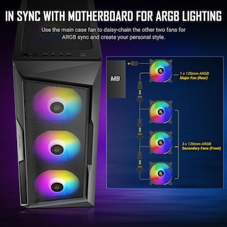 Foto 4 | Funda Para Juegos Antec Ax61 Mid-tower Atx Con Ventiladores Argb Y Cristal - Venta Internacional.