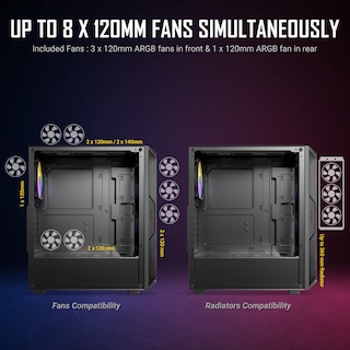 Foto 7 | Funda Para Juegos Antec Ax61 Mid-tower Atx Con Ventiladores Argb Y Cristal - Venta Internacional.