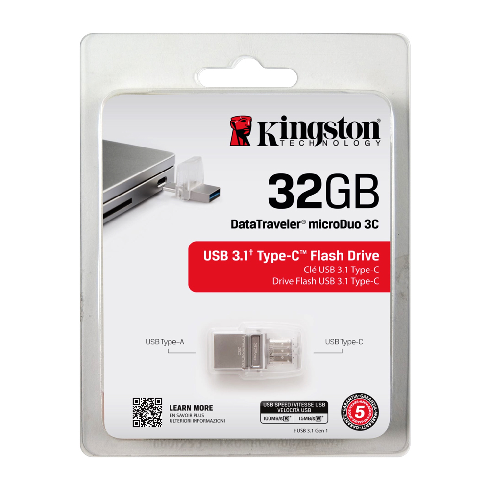 Memoria Micro Tipo C 32gb Kingston Dtduo3c/32gb color Plateado