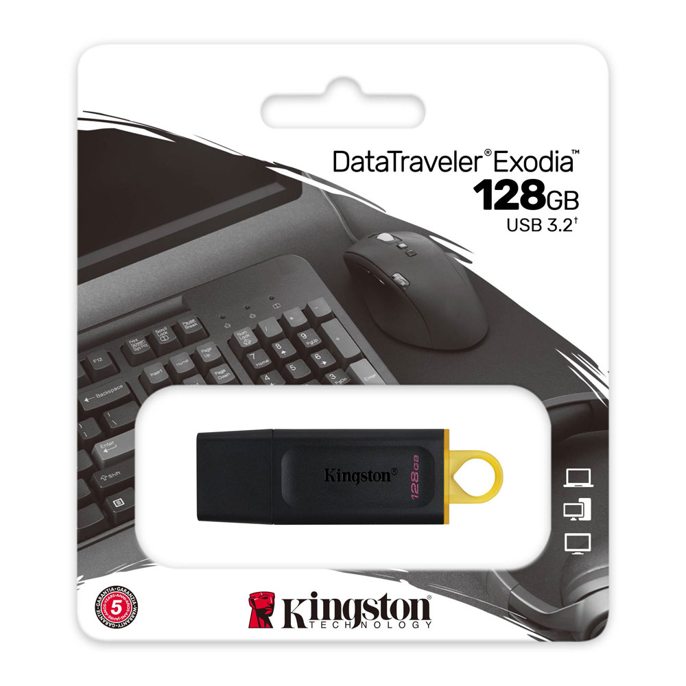 Foto 4 pulgar | Memoria USB de 128gb Kingston Data Traveler Exodia color Negro