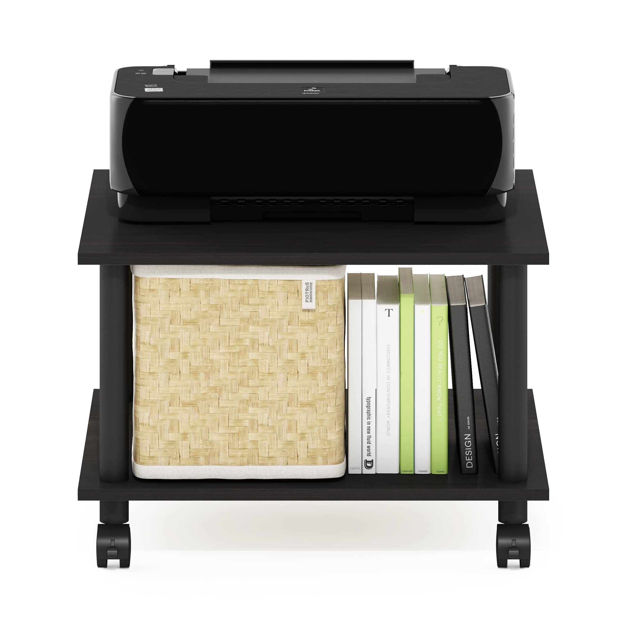 Foto 6 | Soporte Para Impresora Furinno Econ Home Office Para Debajo Del Escritorio Con Ruedas - Venta Internacional.