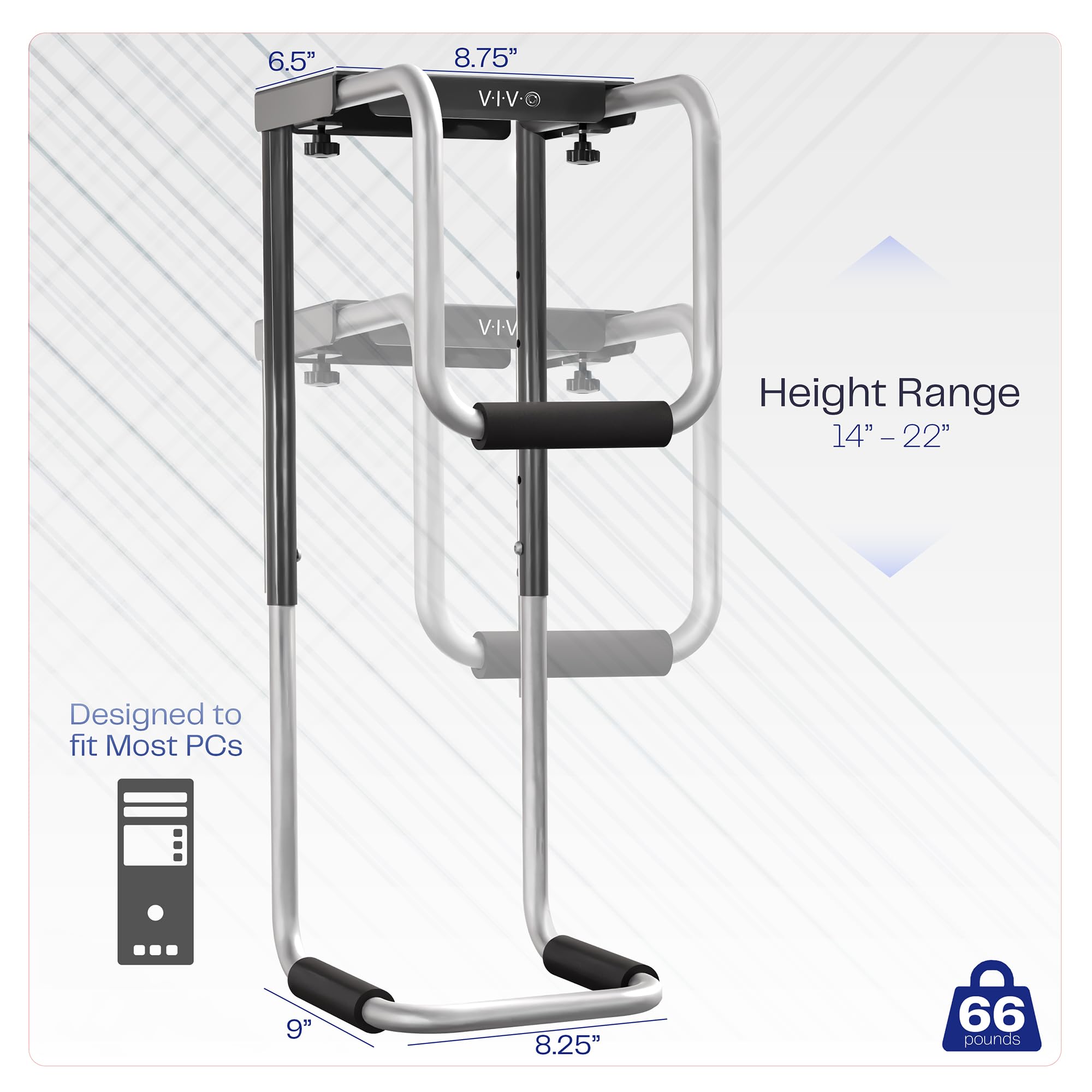 Foto 4 pulgar | Soporte Para Pc Debajo Del Escritorio Vivo Mount-pc04a Heavy Duty 30 Kg - Venta Internacional.